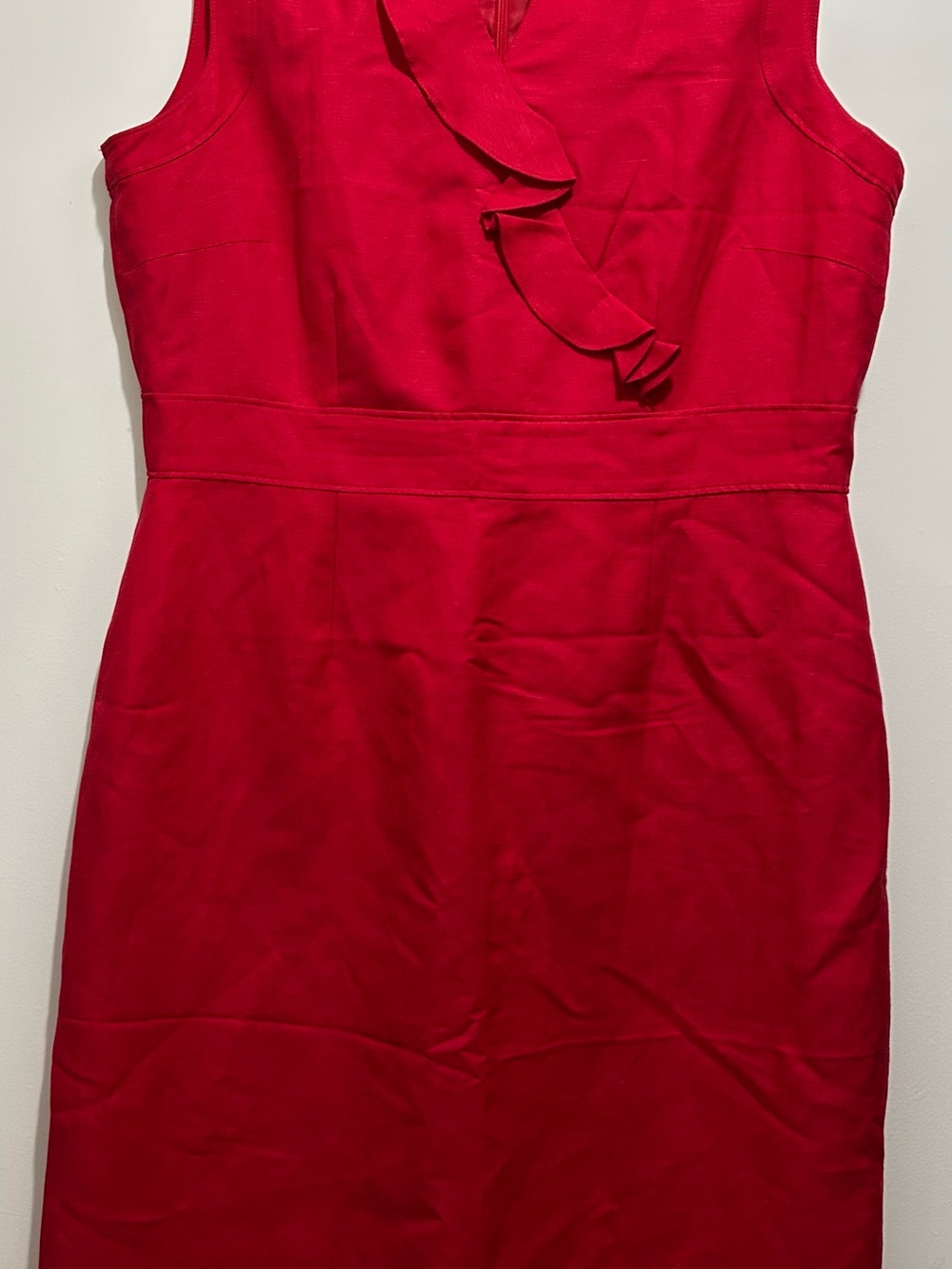 Feminine Red Ruffle Sheath Mini Dress